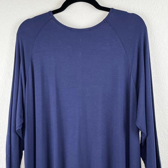 White Mark Criss Cross Neck Navy Blue Relaxed Fit Swing Midi Dress Plus 3XL NWT - Picture 9 of 13